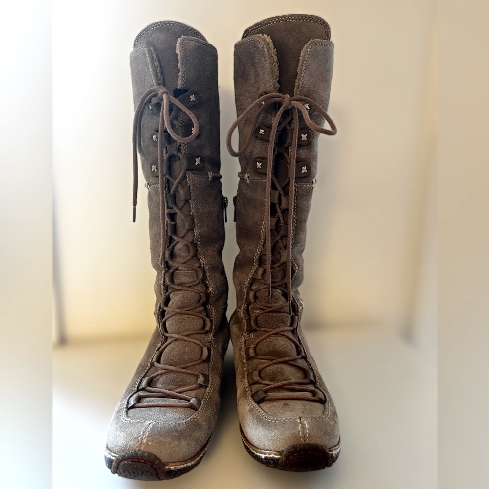 RESERVED - Timberland Hollace Moorland Tall Suede Lace-Up & Zip Boots Sz 7